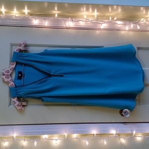 Women's 🆓 IZ Byer XS aqua blue green zip collar sleeveless tunic dress